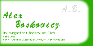 alex boskovicz business card